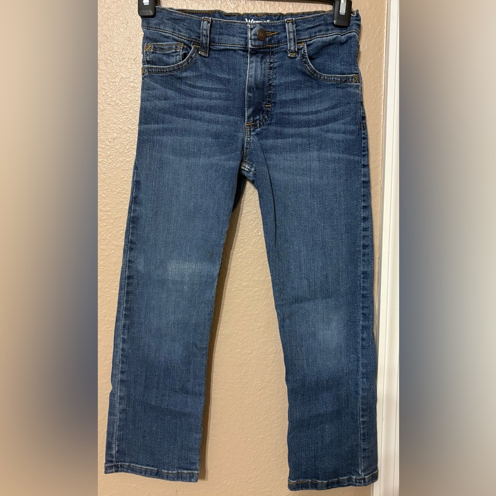 Boys Wrangler Classic Straight Blue Jeans Size 7 Regular Adjustable Waist
